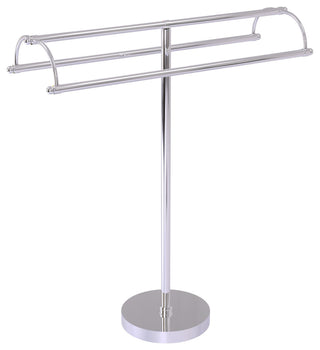 Free Standing Double Arm Towel Holder, Polished Chrome