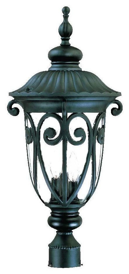 Acclaim Naples 3-Light Outdoor Post Mount 2127BK, Matte Black