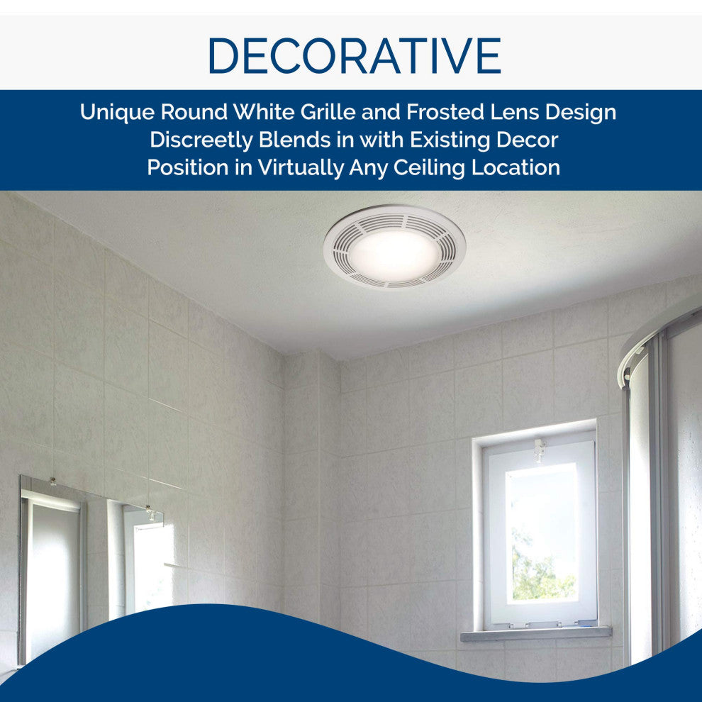 Exhaust Fan and 100-Watt Incandescent Light With Glass Lens