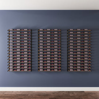 Evolution Wine Wall 5 Modern Wall Mounted Metal Wine Rack, Matte Black, 41" Wide, Single Bottle Depth