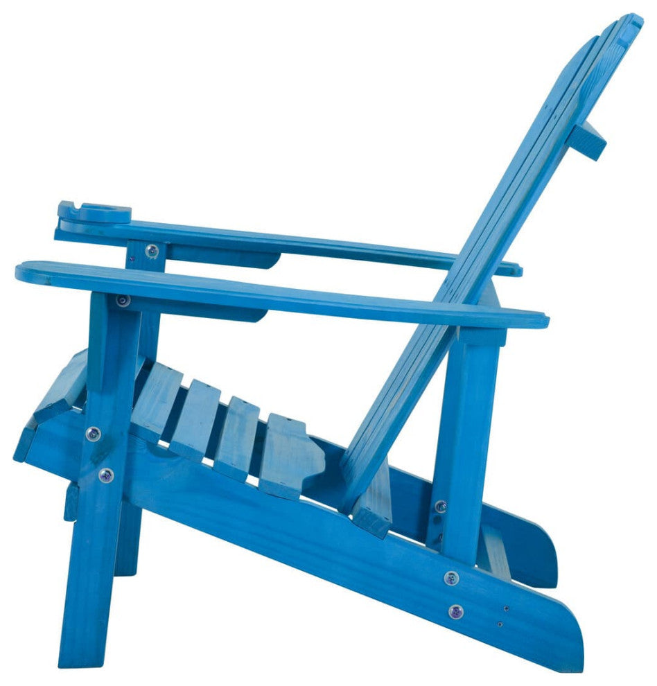 Earth Collection Adirondack Chair With phone and cup holder, Sky Blue, One Chair