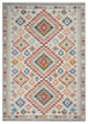 5" x 7" Ivory and Red Diamonds Area Rug