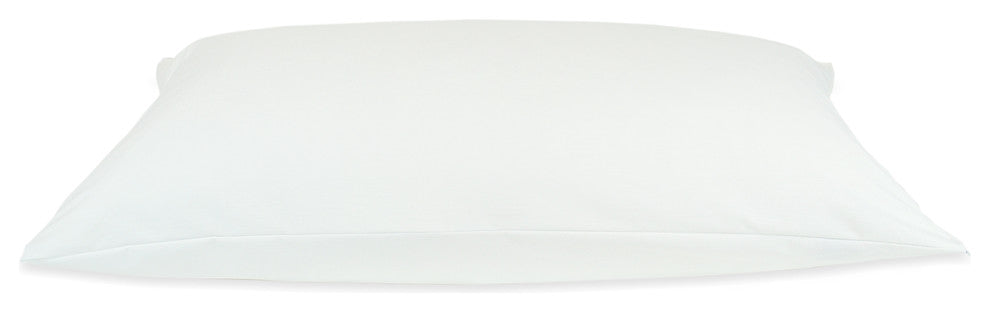 Plain Pillow Protectors, Zipper, Queen, White, Set of 2