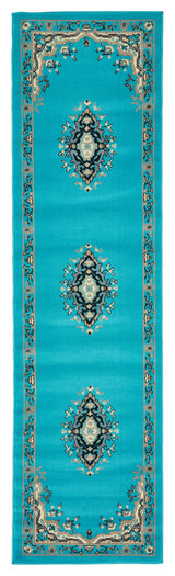Unique Loom Turquoise Washington Reza 2' 2 x 8' 2 Runner Rug