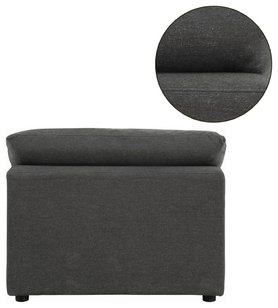 Upholstered Armless Chair, Charcoal