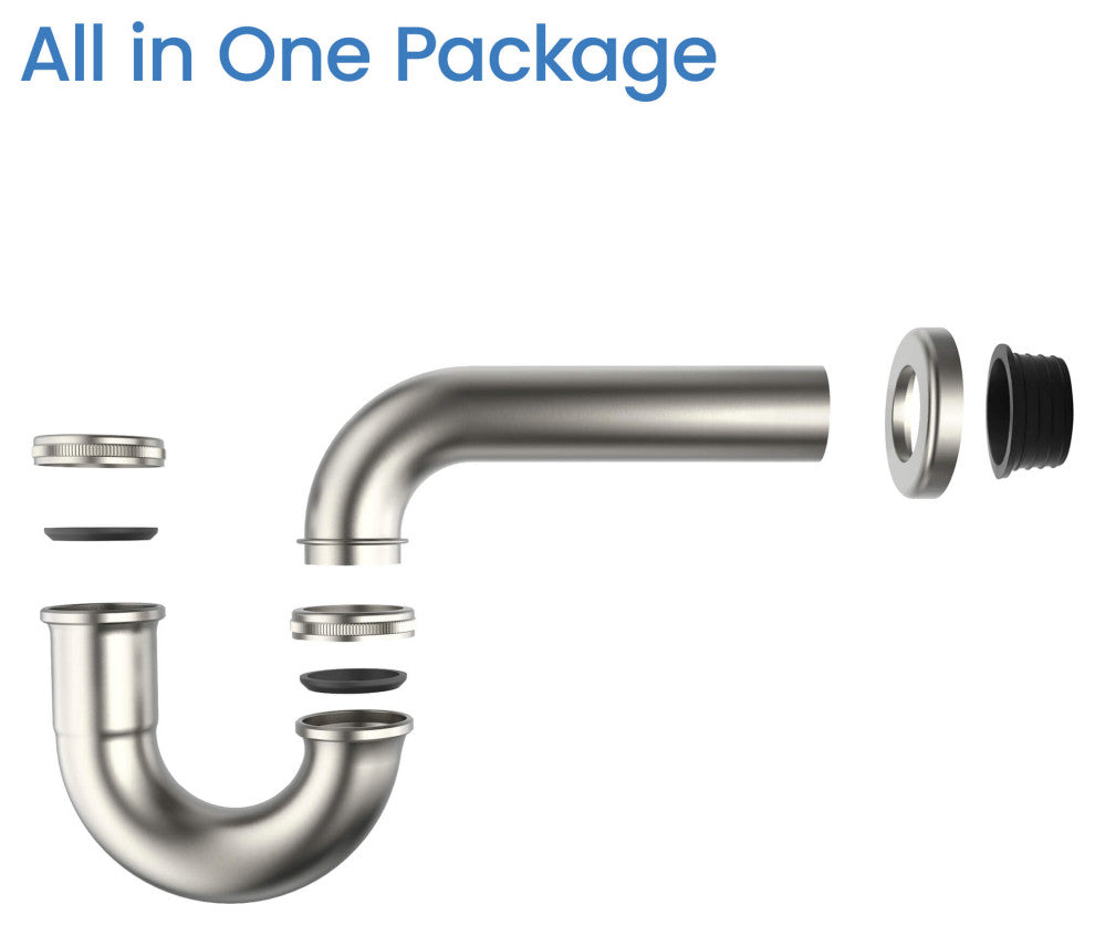 Kibi 1-1/2" P-Trap, Brushed Nickel