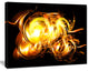 Abstract Fractal Fire on Black, Large Abstract Canvas Wall Art, 60"x28"