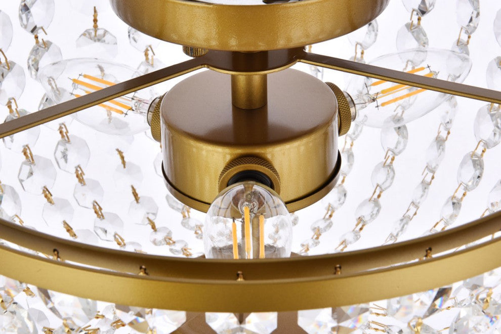 Cyrus 13" Flush Mount, Brass