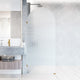 VIGO Arden 34" W x 78" H Frameless Fixed Shower Screen, Matte Brushed Gold, Fluted Glass