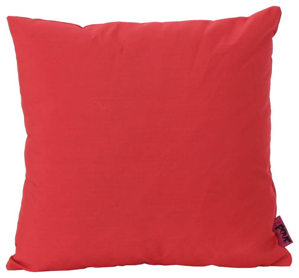 GDF Studio Coronado Outdoor Water Resistant Square Throw Pillow, Red, Set of 2