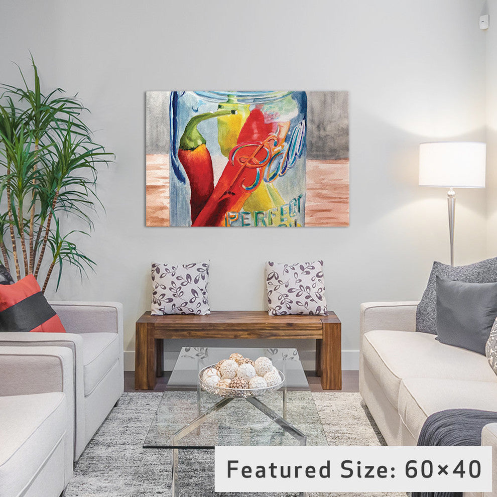 "Having A Ball With Chilis II" by Jennifer Redstreake, 26x18x1.5