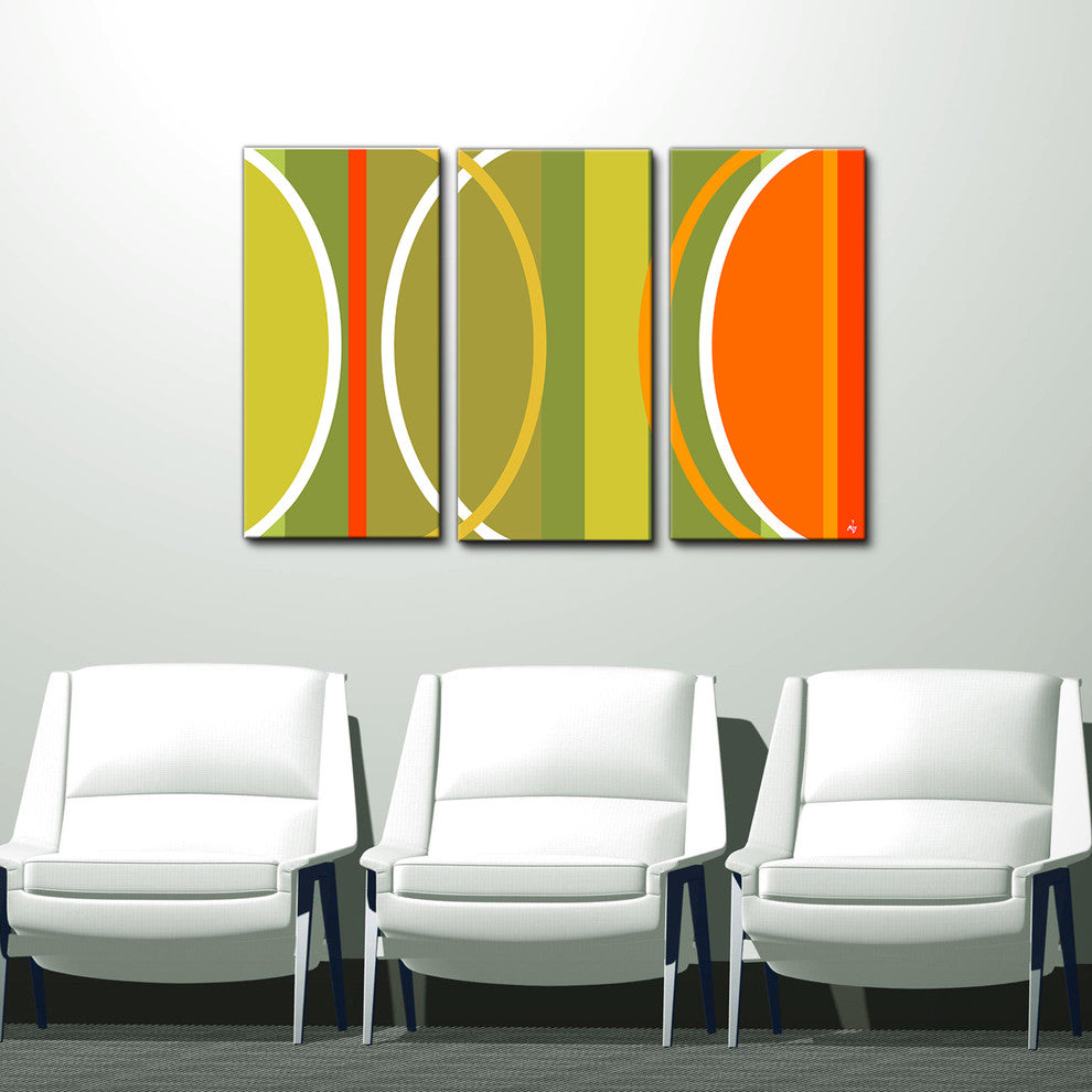 Geometric Study II-B  Canvas Wall Art 3-Piece Set