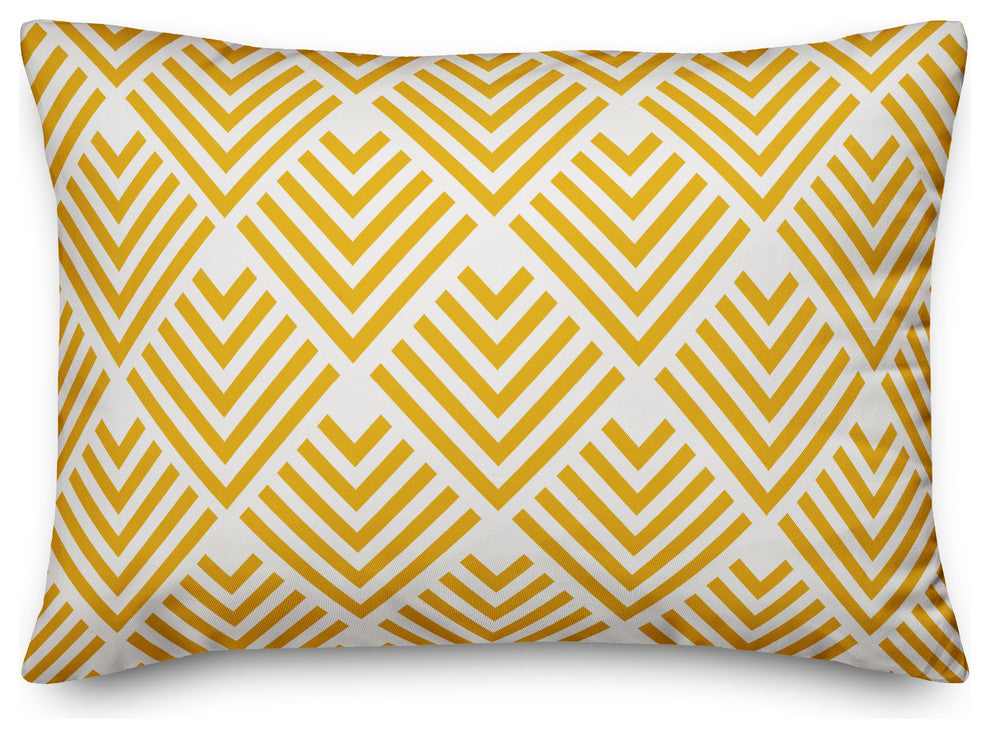Yellow Geometric Arrow 14x20 Lumbar Pillow