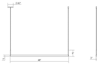 Sonneman 2816-4-35 Thin-Line Single Sided 48"W LED Linear Pendant - Bright