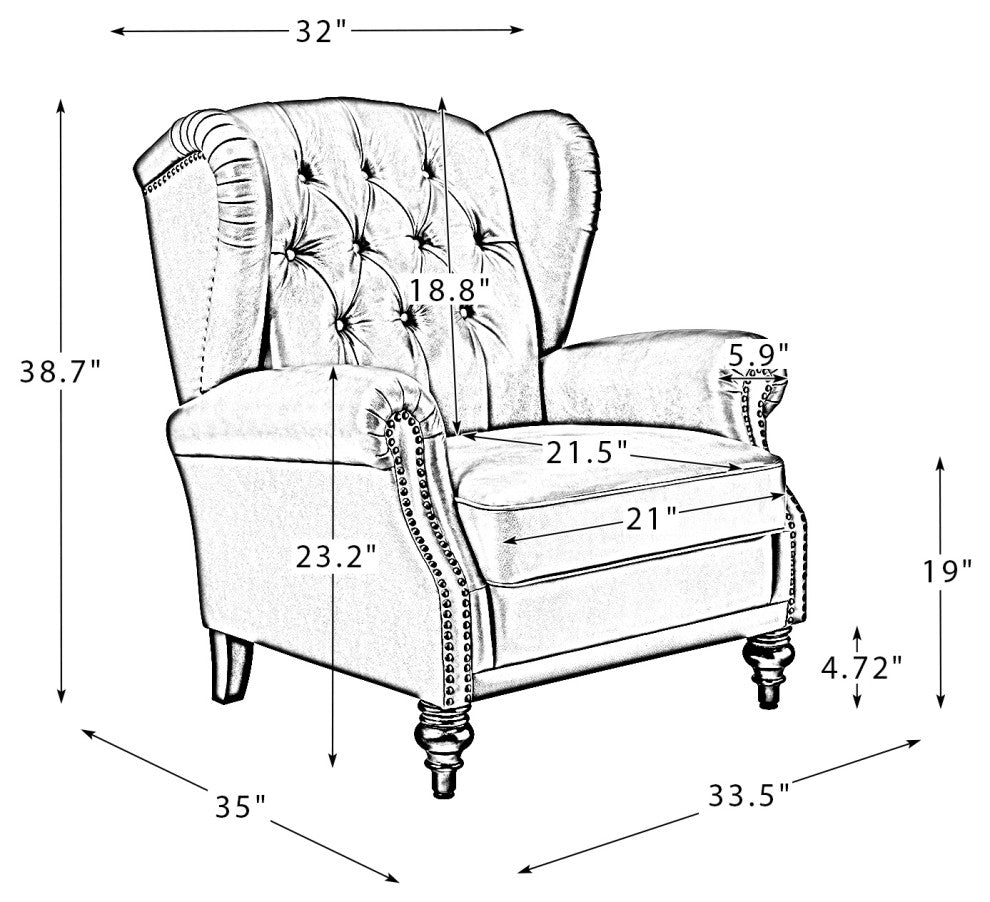 33" Wide Genuine Leather Armchair, Camel