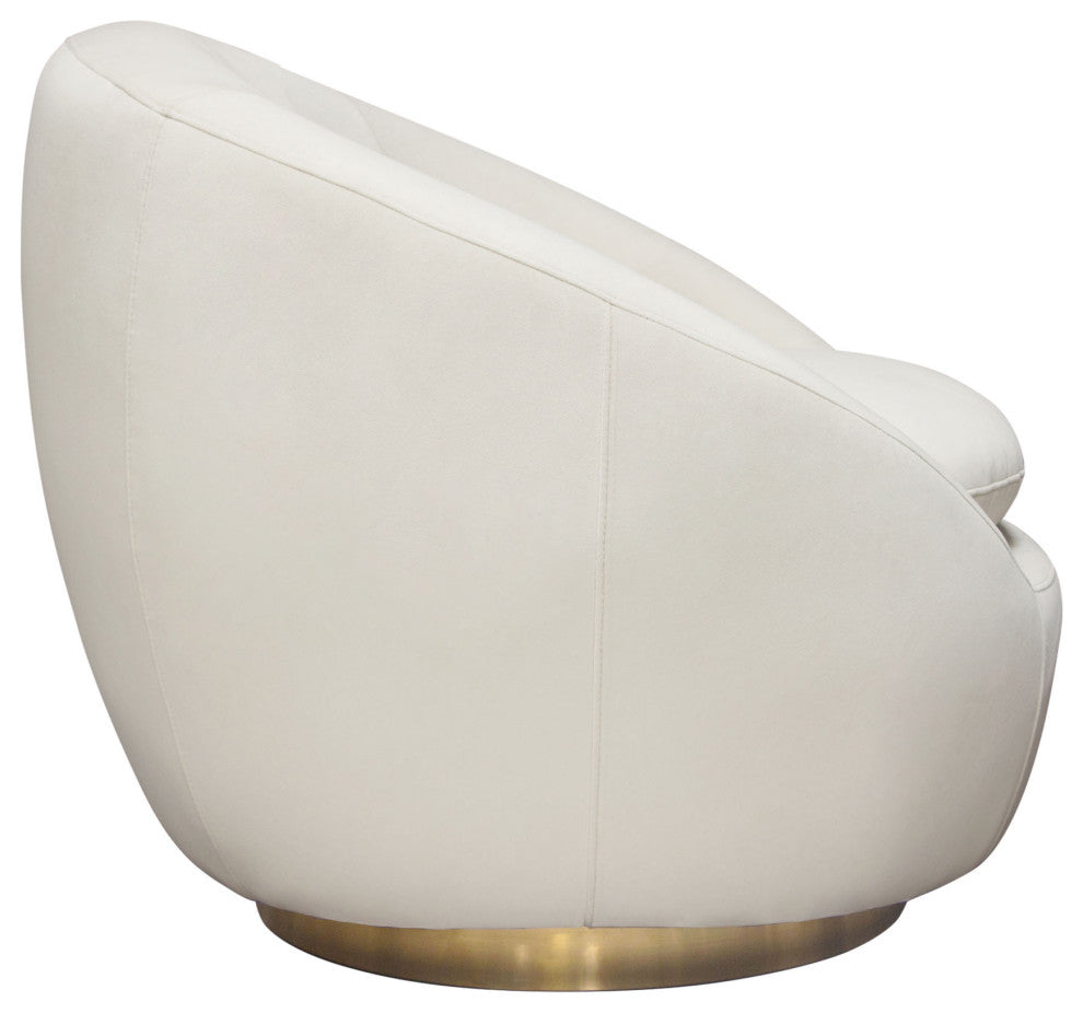 Celine Swivel Accent Chair, Light Cream
