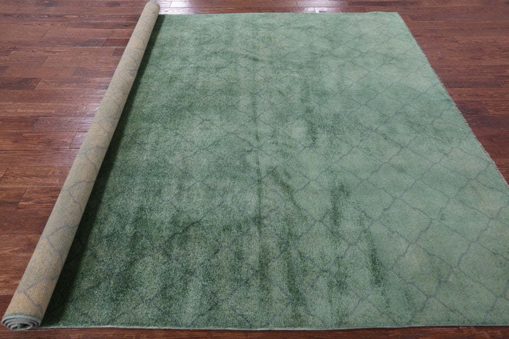 8' 1" X 9' 9" Full Pile Overdyed Hand-Knotted Wool Rug - PR4266