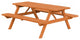 Pine Picnic Table with Attached Benches, Cedar Stain, 8 Foot