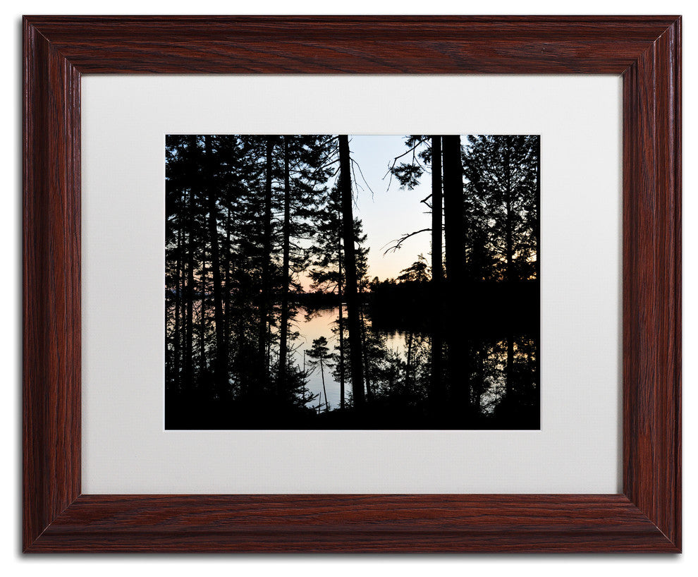 Nicole Dietz 'Sunset Through The Trees' Matted Art, Wood Frame, White, 14x11
