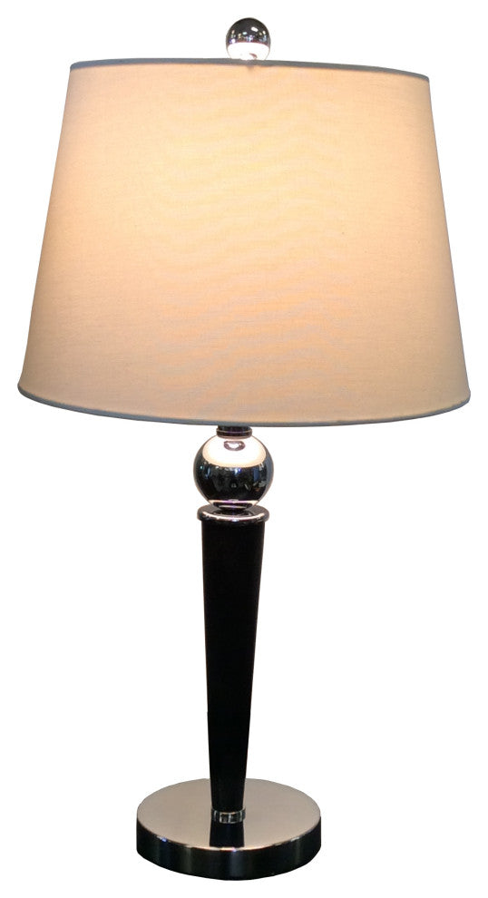 Pasargad Home Gloria Collection Chrome and Wood Table Lamp