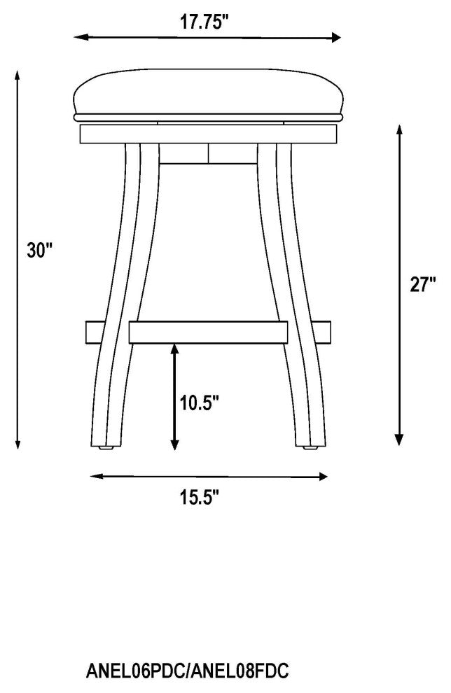 Ellie Bar Stool, Brown, Bar Height