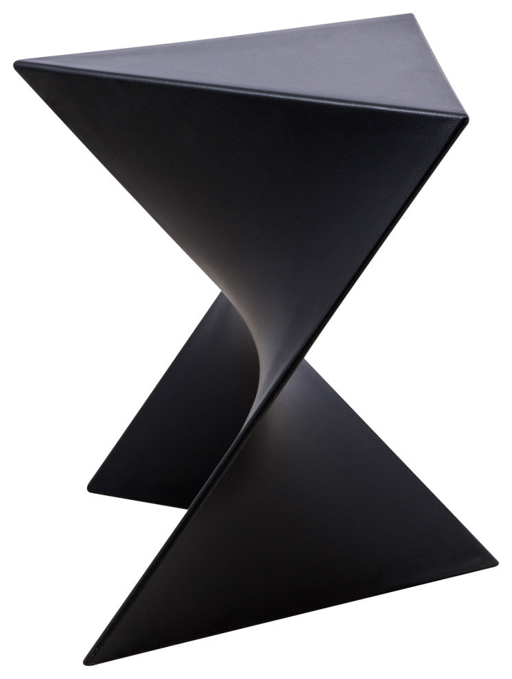 Leisuremod Randolph Modern Triangle Accent Side End Table, Black, Singles