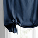 Solid Cotton Tie-Up Window Shade Single Panel, Dark Blue, 46wx63h