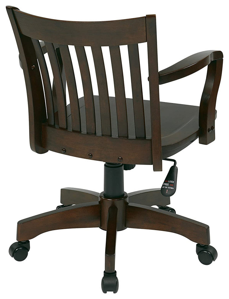 Ergonomic Office Desk Chair with Adjustable Height and Locking Tilt, Espresso