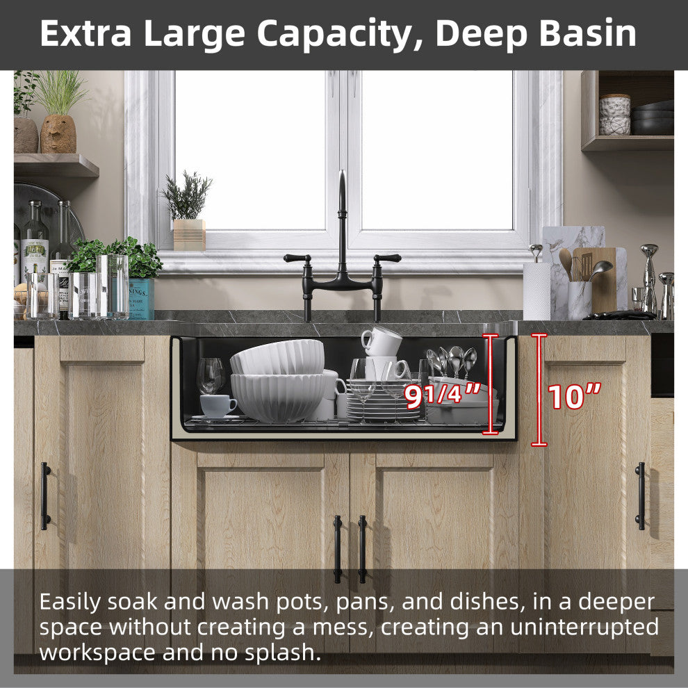 30" x20" Apron-Front Workstation Single Bowl Fireclay Farmhouse Kitchen Sink