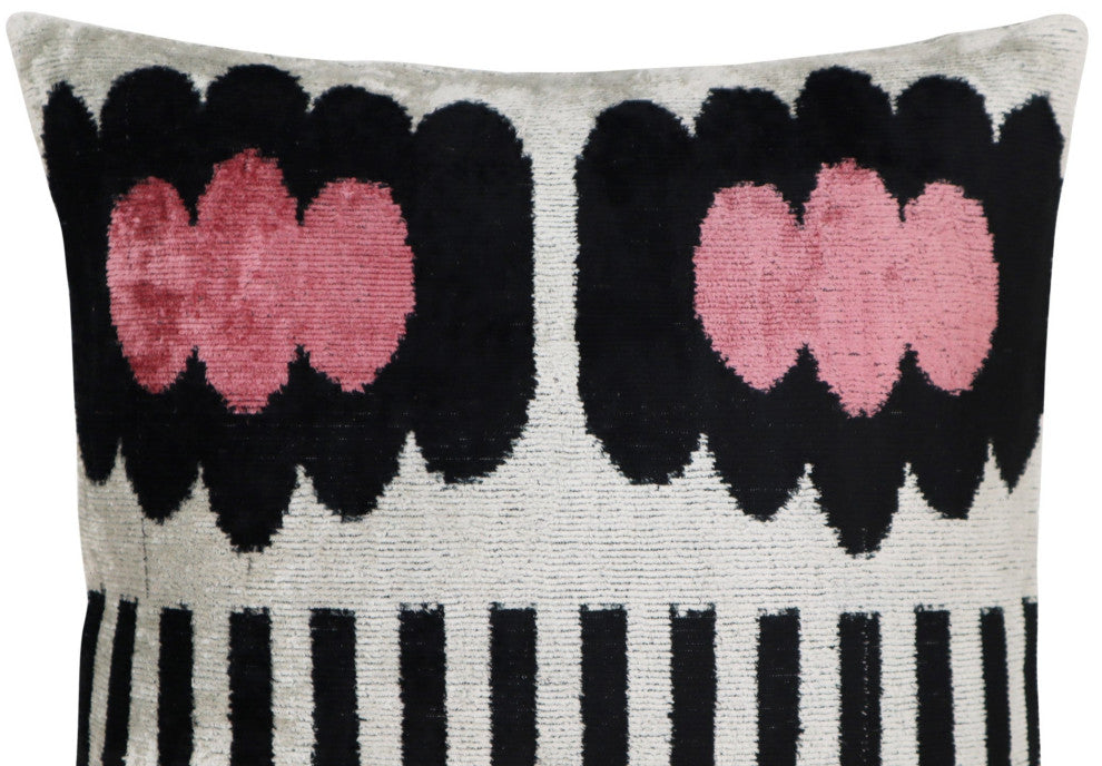 Canvello Pink Black White Pillows With Decorative Cover 16"x16"