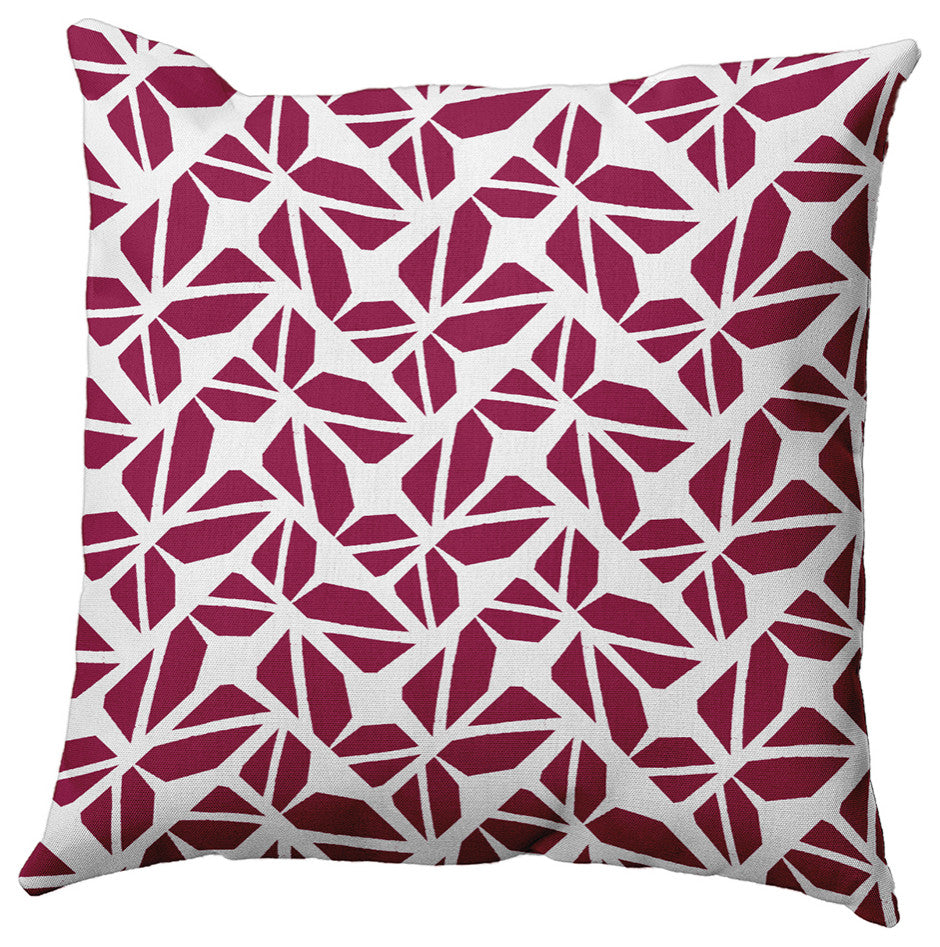 Kaleidoscope Graffiti Indoor/Outdoor Throw Pillow, Plum, 18"x18"