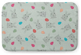34" x 21" Bunnies and Eggs Bathmat, Breezeway Green