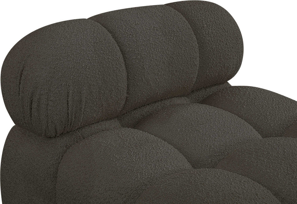 Ames Boucle Fabric Modular Chair, Brown, Armless Chair
