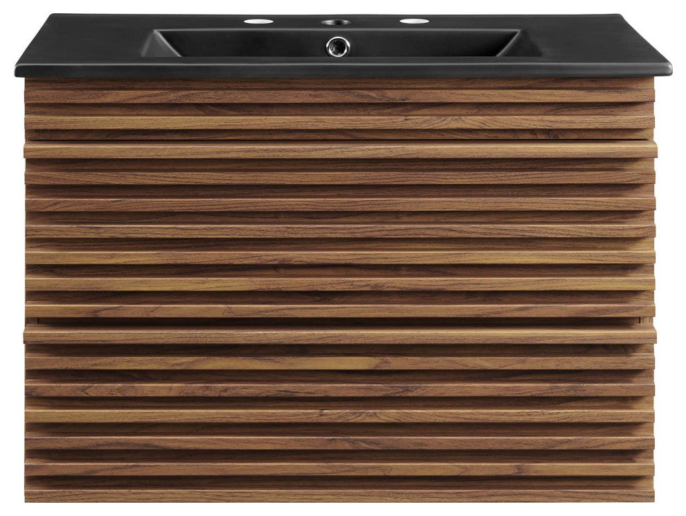 Render 30" Wall-Mount Bathroom Vanity - Walnut Black
