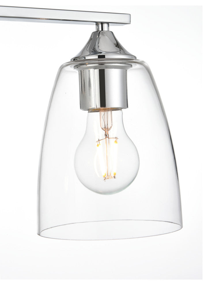 3 Light Chrome And Clear Bath Sconce