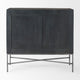 Hogarth Dark Brown Solid Wood With Silver Iron Frame Accent Cabinet