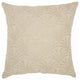 Contemporary Handcrafted Ivory Gold Accent Throw Pillow