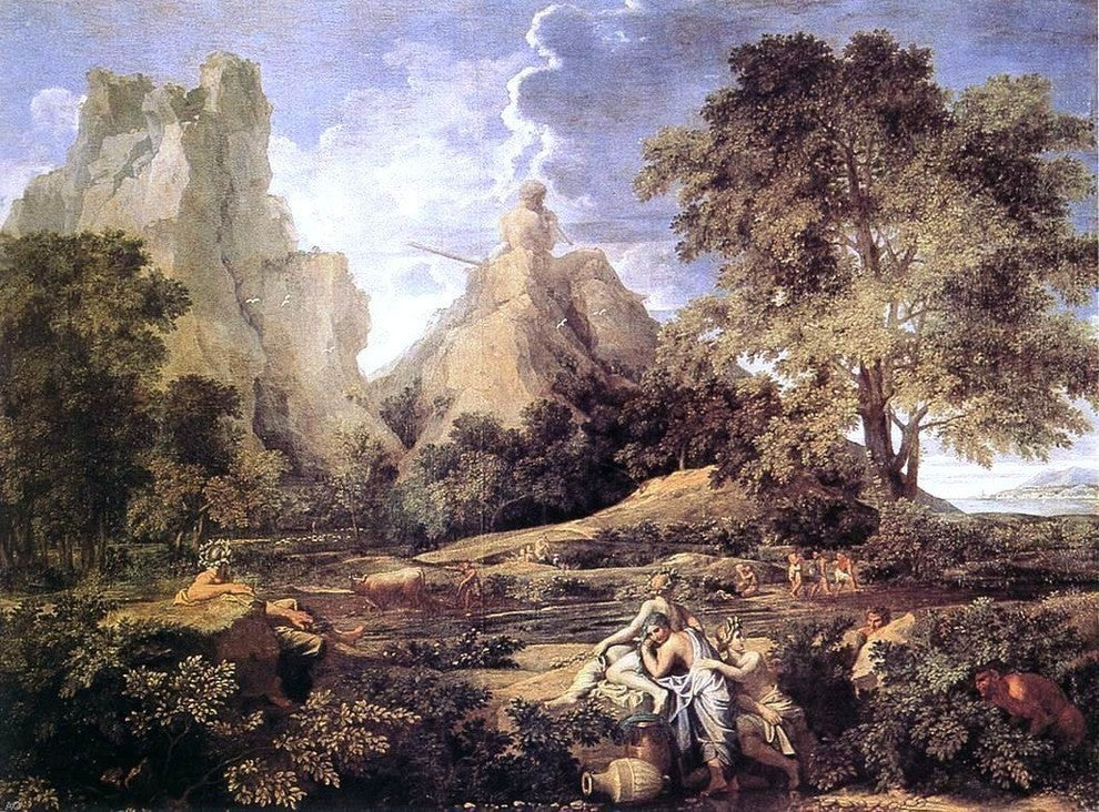 Nicolas Poussin Landscape with Polyphemus Premium Canvas Print