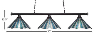 Oxford 3-Light Bar, Matte Black/Sea Ice Art