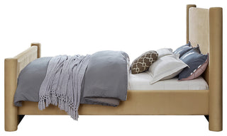 Elias Upholstered Bed, Camel, Full, Velvet