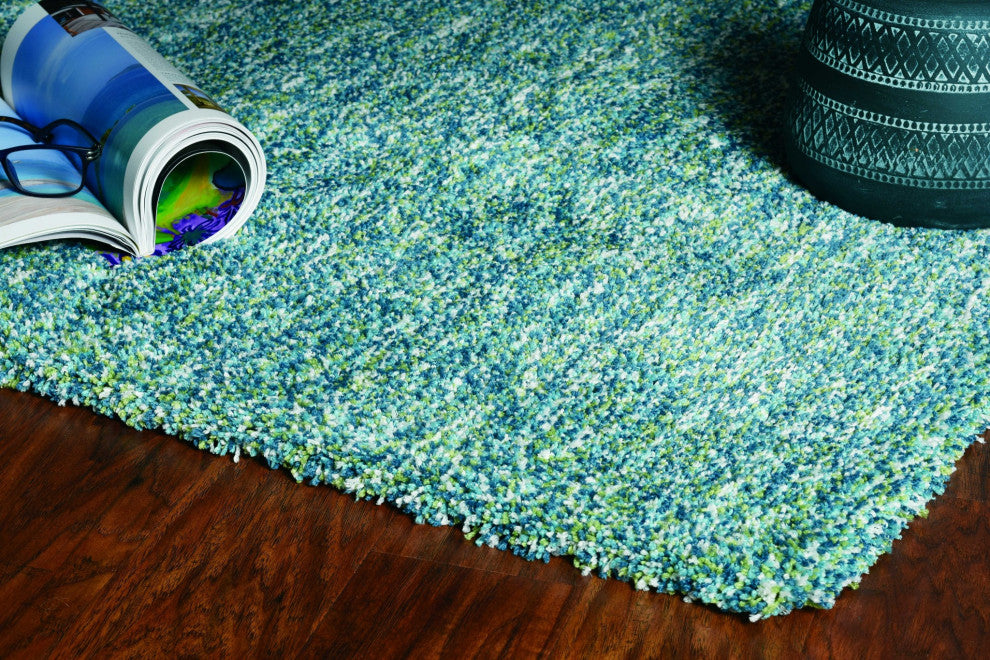HomeRoots 8'x11' Seafoam Heather Hand Woven Indoor Shag Area Rug