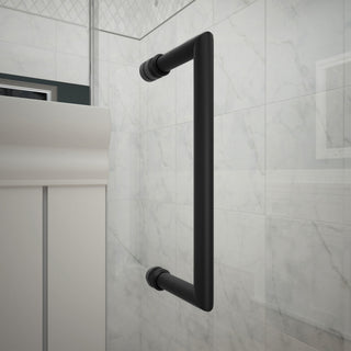 Unidoor Plus 36 1/2 - 37"Wx72"H Frameless Hinged Shower Door, Satin Black