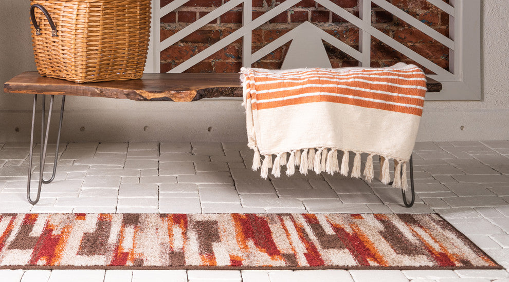 Unique Loom Multicolored Autumn Wheat 2' 0 x 6' 0 Runner Rug