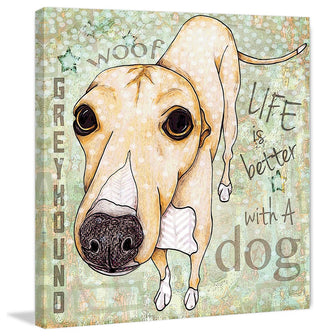 "Greyhound Pop Art II" Painting Print on Wrapped Canvas
