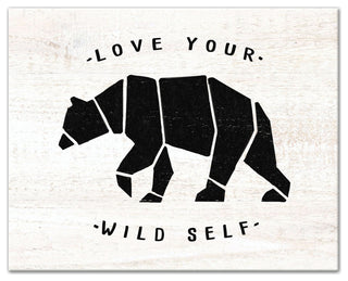 Love Your Wild Self Bear 20x16 Canvas Wall Art