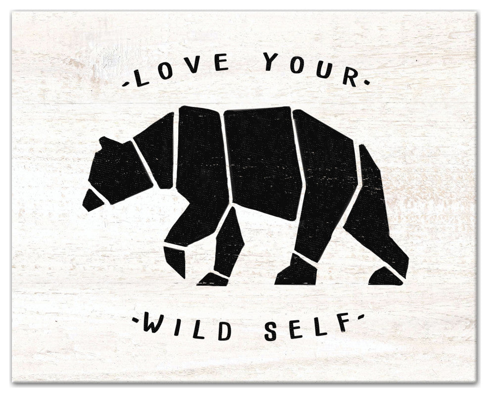 Love Your Wild Self Bear 20x16 Canvas Wall Art