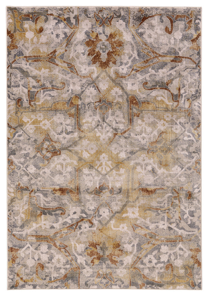Weave & Wander Herbert Rug, Gray/Yellow, 10'x13'2"