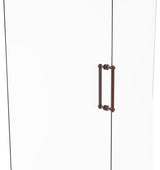 Contemporary 12" Twisted Accent Back to Back Shower Door Pull, Antique Copper