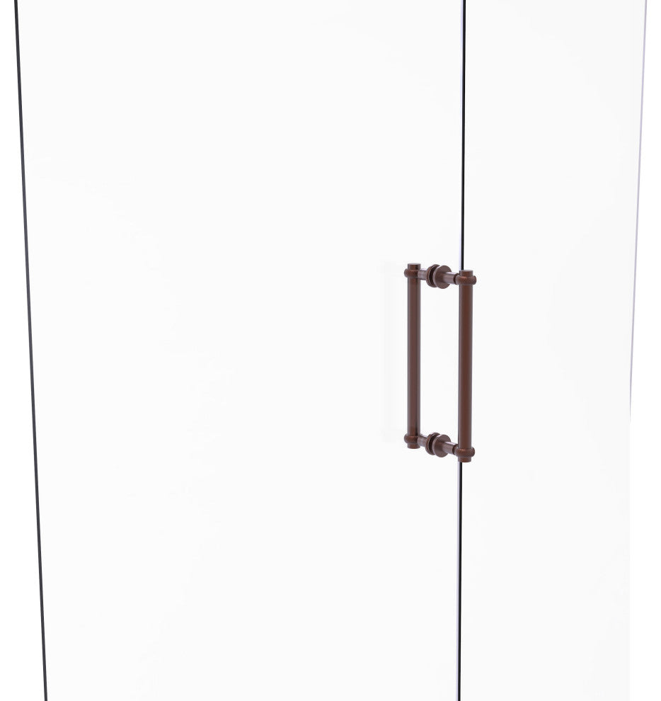 Contemporary 12" Twisted Accent Back to Back Shower Door Pull, Antique Copper
