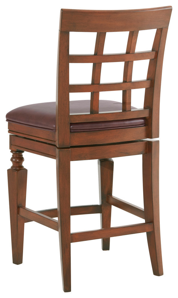 Napa Bar Stool With Back, Mahogany, 1, Counter Height
